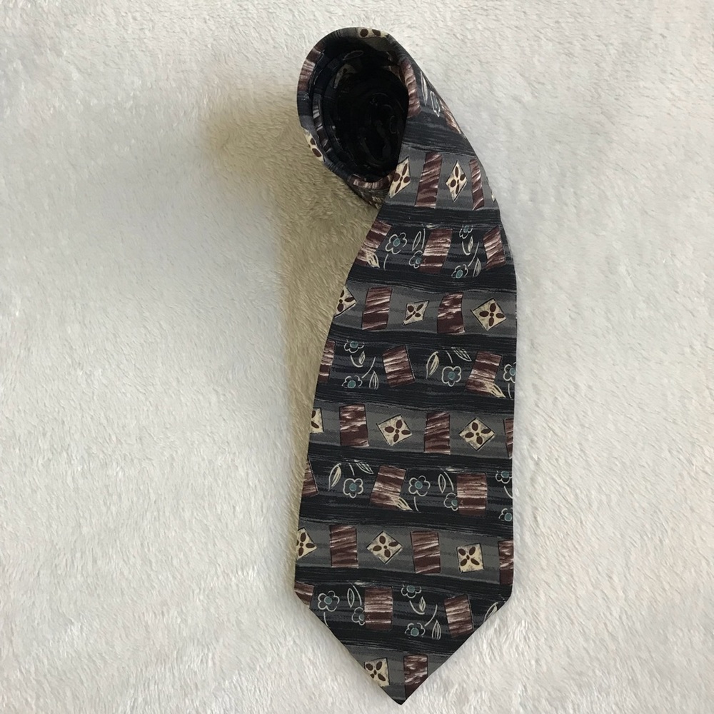 Zylos George Machade Blue and Gray Striped Tie.